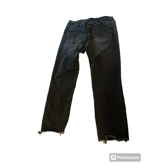 RISEN High Rise Black Denim Frayed Edge Skinny XRDP1215 2XL - Picture 2 of 9